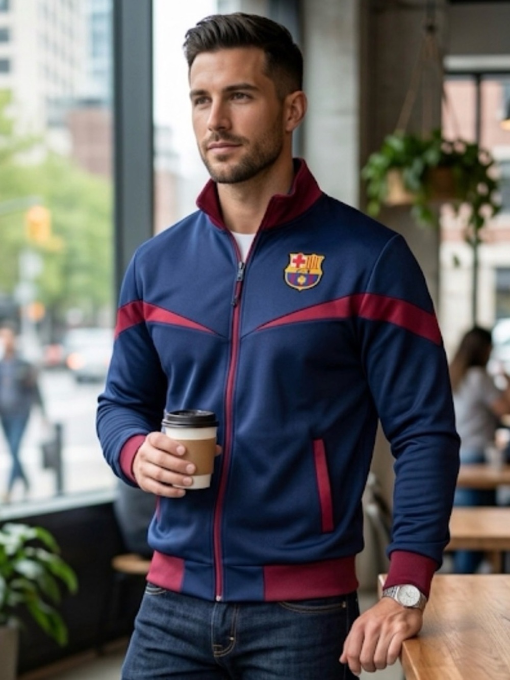 FC Barcelona Navy and Red Zip-Up